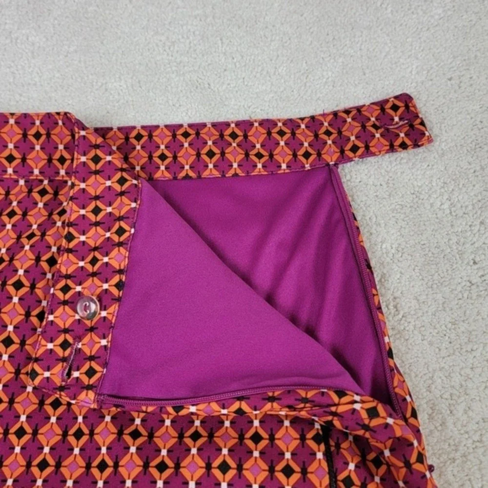 EP Pro Golf Skort Size 8 Pink Orange Geometric Print Tennis Skirt Athleisure‎